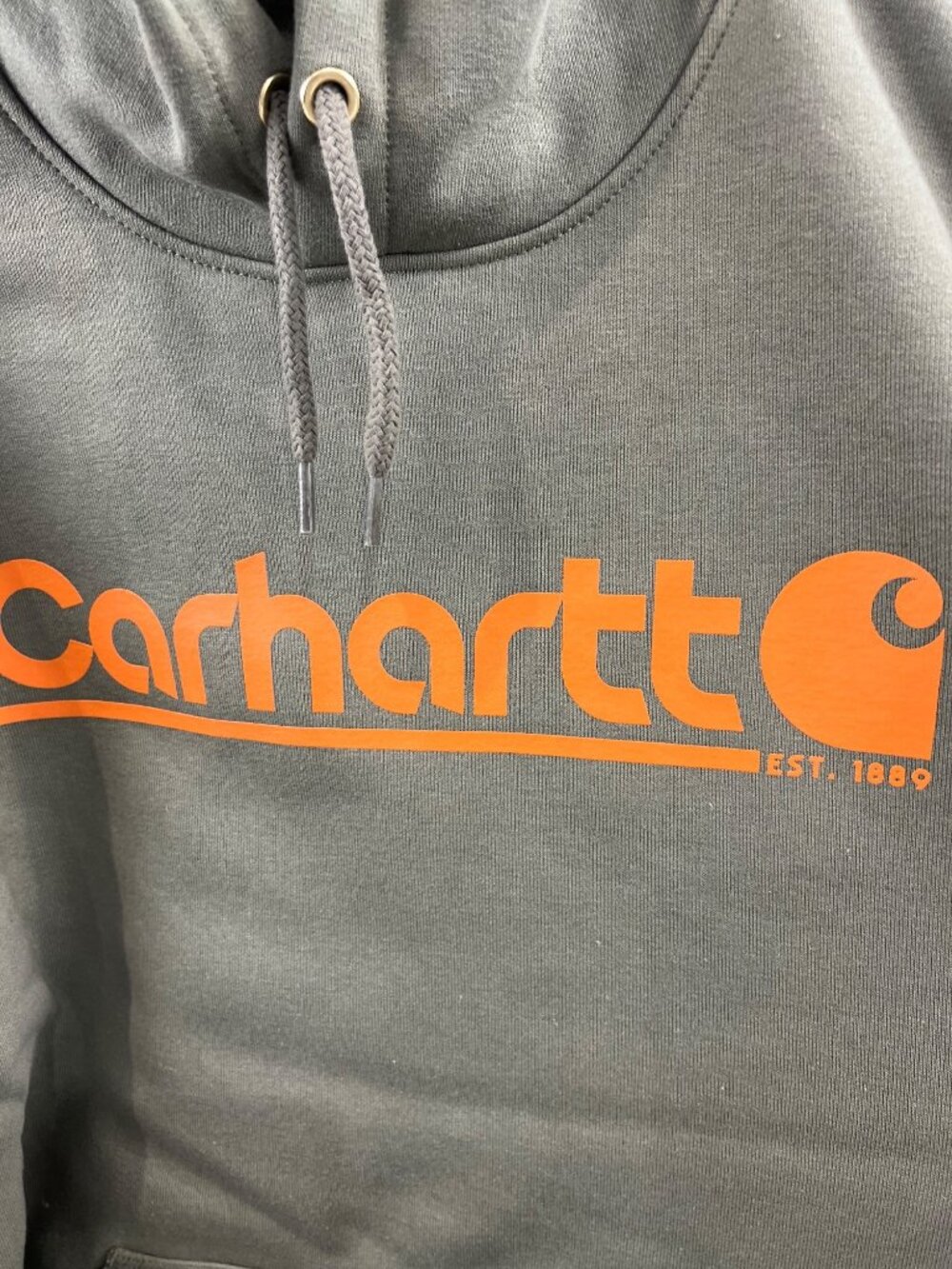 Men's Carhartt Rain Defender Loose Fit Midweight Graphic Hoodie XL Dusty Olive - Picture 3 of 7